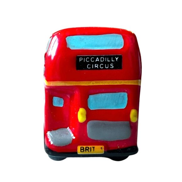 Vintage British Bus Salt or Pepper Shaker Double Decker Red England - Picture 3 of 7